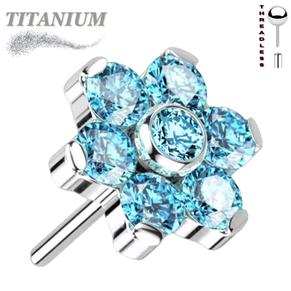 Titanium Threadless Flower (Top Only)