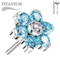 Titanium Threadless Flower (Top Only)