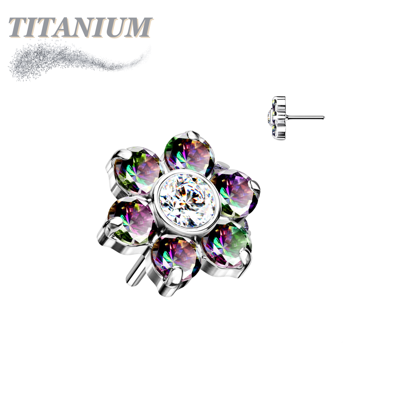 Titanium Threadless Flower (Top Only)