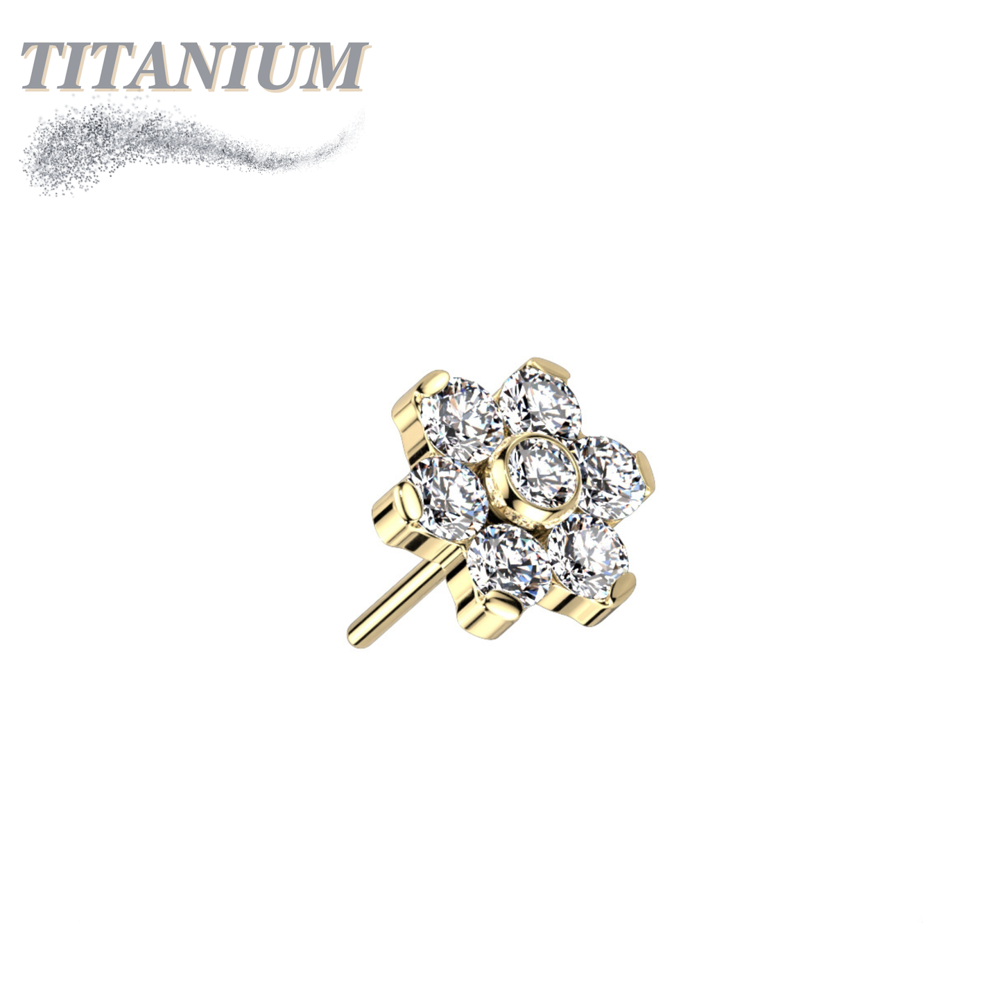 Titanium Threadless Flower (Top Only)