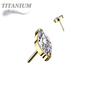 Titanium Threadless Single Marquise CZ or Opal (Top Only)