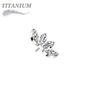 Titanium Threadless 4 Marquise Crystal Fan (Top Only)