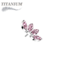 Titanium Threadless 4 Marquise Crystal Fan (Top Only)