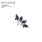 Titanium Threadless 4 Marquise Crystal Fan (Top Only)