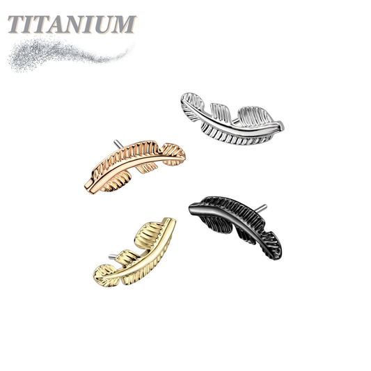 Threadless Titanium Leaf/Feather Top Only