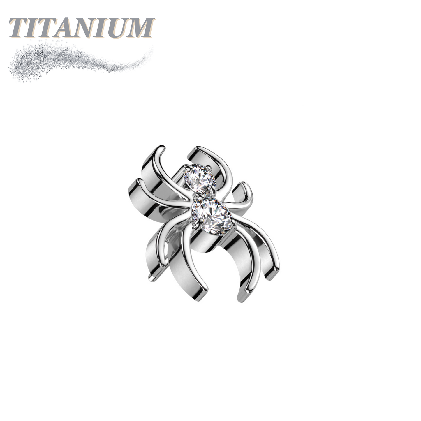 Titanium Internal Thread CZ Spider (Top Only)