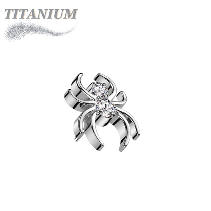 Titanium Internal Thread CZ Spider (Top Only)