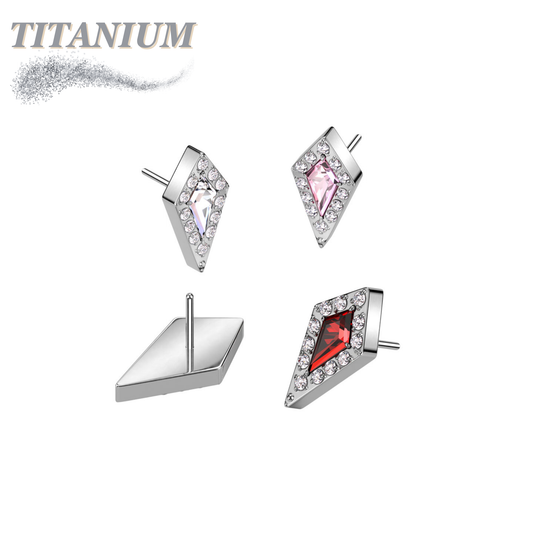 Threadless CZ Stiletto Triangle Top Only