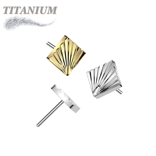 Threadless Titanium Square Shape Ridged Top Only