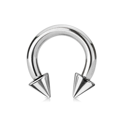 Pre-Sterilized Surgical Steel Externally Threaded Horseshoe w/ Spiked Ends - CLEARANCE