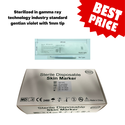 Disposable Pre-Sterilized Surgical Skin Marker - Box of 25
