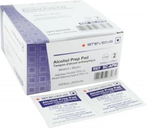 Alcohol Prep Pads 70% 200/box - Stevens Square Box
