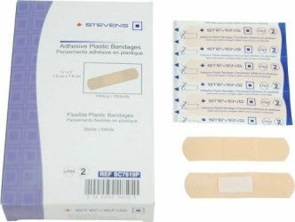 Adhesive Plastic Bandages - 100 Box