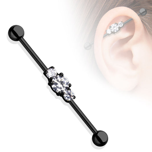 Surgical Steel Triple Gem Industrial External Thread