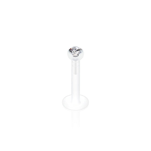 Threadless 2mm Gem in Clear Acrylic Prong Labret Combo