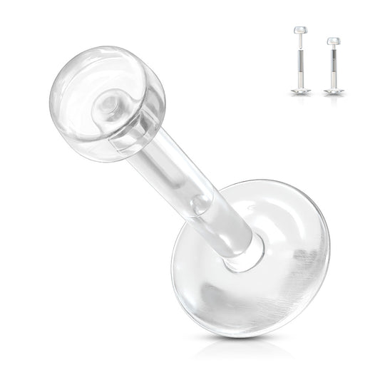 Acrylic Clear Retainer Threadless Push-In Top Labret Combo