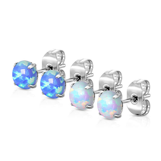 Surgical Steel Opal Prong Earrings