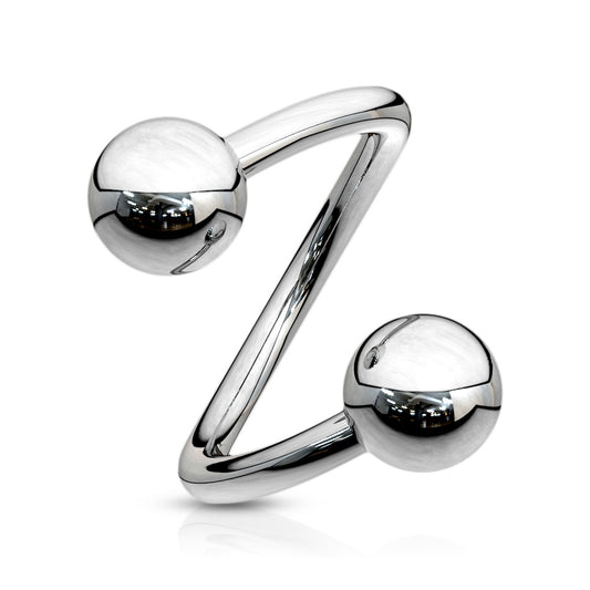 Surgical Steel Twists with Solid Ball Ends External Thread
