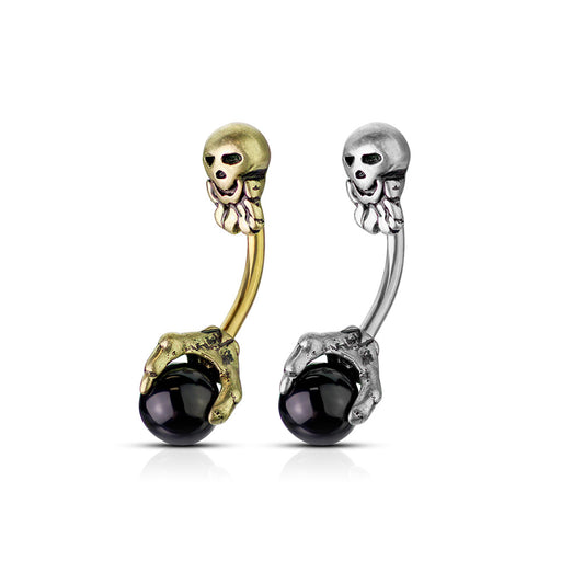 Claw Holding Ball with Skull Top Belly Banana