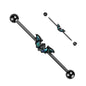Surgical Steel/Brass Abalone Winged Bat Industrial Barbell (CLEARANCE)