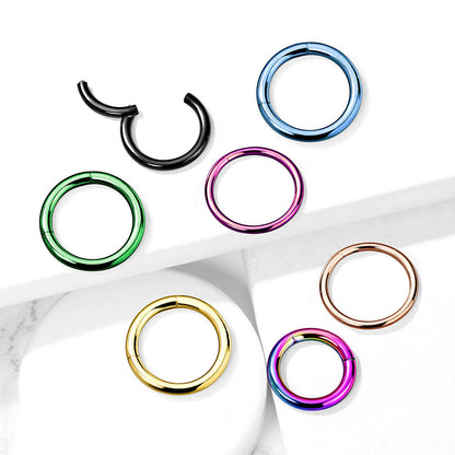 Surgical Steel Hinged Rings 16G - Coloured