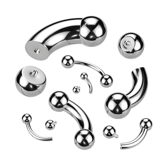 Surgical Steel Solid Curved Barbell Internally Threaded