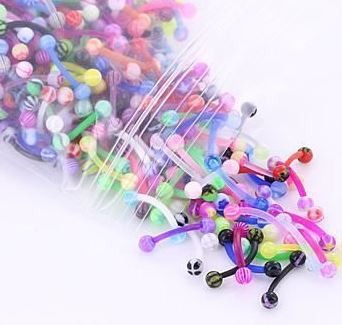 Acrylic Externally Threaded Curved Barbell - CLEARANCE